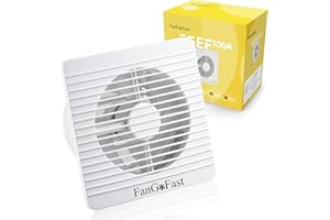 FanGoFast Bathroom Extractor Fan with Timer 4inch/100mm Bathroom Fans Quiet 12 W Powerful Wall/Ceiling Exhaust Fan for Kitchen Home Bathroom Toilet