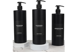 Ezebesta 500ml Seifenspender mit 22 Schwarzen Etiketten Minimalistischer Luxus der gehobenen Klasse mattschwarze Lotionspender