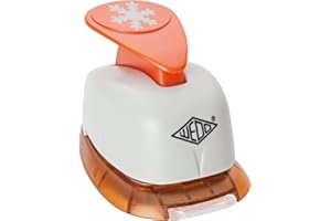‎WEDO Wedo 168152 Motivlocher klein Schneeflocke (mit praktischem Auffangbehälter, Ausstanzung 1,7 x 1,7 cm) grau / orange