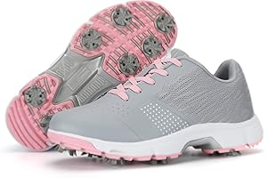 LZQpearl Mujeres Zapatos Golf, Botas Golf Súper Estables con Clavos, Zapatos para Correr Ligeros Y Transpirables Clásicos para Mujeres, Zapatillas Deportivas Golf con Cordones E Impermeables