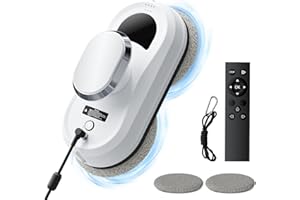 Tanniws Fensterputzroboter 3000 PA Saugleistung Glasreinigungsroboter 0.35m/min Elektrischer Fensterreiniger mit Fernbedienung Richtungen ferngesteuertes Autosprühgerät