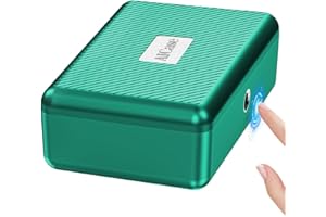 AICase Biometric Fingerprint Storage Box, Portable Cash Jewelry Security Case Lock Box Safe,Combination Lock for Car, Home,Office Travel_Green