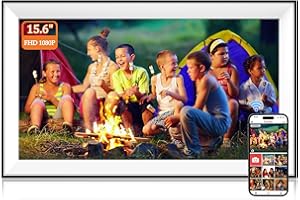 Hesmor 15.6 Inch Digital Photo Frame WiFi Frameo Picture Frame, 1920x1080 FHD IPS Touchscreen, 32GB Auto Rotate, Electronic Photo Frames Share Photos/Videos Anywhere