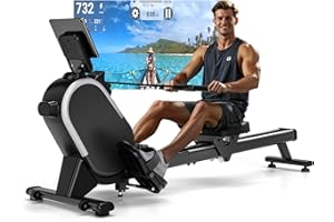 ‎CHAOKE CHAOKE Magnetic Rowing Machine for Home, App Compatible, Rowing Machine with 16 Resistance Levels and Dual Slide Rail, Easy to Assemble, Maximum Load 160 kg