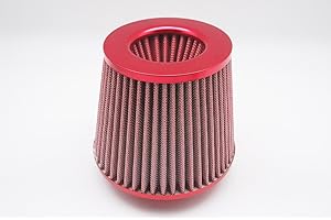 Autobahn88 Stainless Mesh High Flow Air Intake Cone Filter, 2.5" (64mm) Inlet (Red)