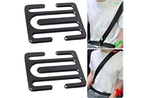 YIQICOMLE 2pcs Car Seat Belt Clips, Universal Seatbelt Adjuster for All Auto Models Metal Seat Belt Clip Comfort Safety Seat Belt Clip for Adults Kids, Black