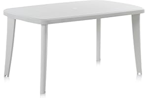 SP BERNER Shaf Mesa de Exterior 140x80x73 cm, Blanco
