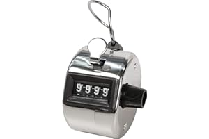 ‎MCPOWER McPower Mechanical Hand Counter | Counting Range 0-9999, Return Wheel, Metal Case with Finger Ring | Counting Aid for Sports, Warehouse, Industry, Events
