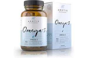 ‎ARKTIS BIOPHARMA Arktis BioPharma 90x Omega 3 Hochdosierte Kapseln in Apothekenqualität | 1000 mg Fischöl, DHA, EPA | Laborgeprüft für Herz & Gehirn | 90 Stück