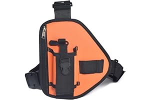 YNIBST Harnais Thoracique pour Talkie-walkie, Sacoche Thoracique Multifonction avec Sangle Réglable en Nylon Compatible avec Radios Baofeng Motorola Icom Kenwood Yaesu Wouxun (Orange)