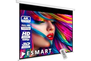 ESMART Economia EXM Schermo del motore 237 cm Immagine 200 x 150 cm (98") | Formato 4:3 | Telecomando | Schermo del motore dello schermo di proiezione del proiettore elettrico dell'home cinema LCD