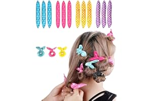 TPZORJX bigoudis cheveux,12 pcs Bigoudis en mousse sans chaleur pour cheveux longs et moyens, Rouleaux en éponge douce pour dormir Pour enfants et femmes, Outils de coiffure pour enfants