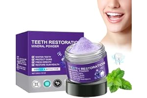 EONFAVE Zahnpulver Gegen Verfärbungen, Teeth Whitening Powder, Zahnreparatur Mineralpuder, Zahnweiss Pulver fur Frischer Atem, Effektiv bei der Stärkung von Zähnen und Zahnfleisch (50G)