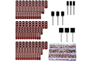 BESTSTAR 338pcs Sanding Drum Kit with Free Box fits Dremel Includes Rubber Drum Mandrels - 1/2, 3/8 & 1/4"#21-MST