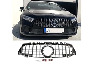 ‎DM AUTOTEILE Kühlergrill Schwarz Chrom kompatibel für Mercedes A-Klasse W177 Bj ab 2018 ohne Kamera Loch auf Sport-Panamericana GT DM Autoteile 2724