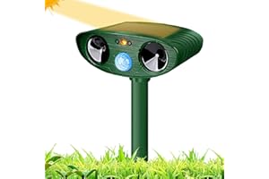 RUTIDA Répulsif Chat Ultrason, Repulsif Chat Solaire & Répulsif Ultrason Anti Rongeurs Étanche, Repulsif Chat Exterieur avec Détecteur de Mouvement pour Anti Chats Chiens Souris Animaux Sauvages