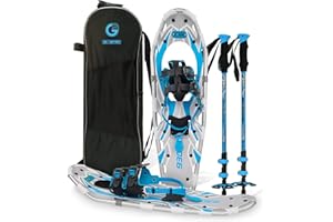 G2 GO2GETHER G2 21/25/30 Inches Light Weight Snowshoes with Toe Box, EVA Padded Ratchet Binding, Heel Lift, Flexible Pivot Bar, Durable Back Strap, Set with Trekking Poles, Carrying Bag, Snow Baskets,