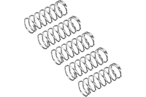 QUARKZMAN Ressort de Compression 5Pcs en Acier Inoxydable 304, 8mm OD, 0.8mm Fil Taille, 20mm Libre Longueur, Ton Argenté