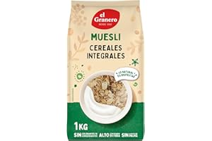 El Granero Integral - Muesli - 1 kg - Elaborado con Cereales y Frutas Deshidratadas - Gran Fuente de Energía - Refuerza el Tránsito Intestinal - Ideal para el Desayuno - Apto para Veganos