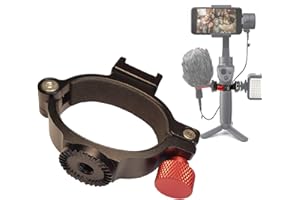 PEASTREX Ringklemmadapter für DJI OM4, OSMO Mobile 3, Gimbal Mic Mount Extension Bar mit Cold Shoe 1/4" Gewinde