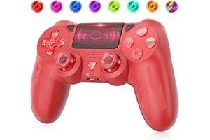 TURPOW Wireless Controller for PS4, Touchpad Dual-Motor-Vibrations-6-Achsen-Sensor mit LED-Beleuchtung Turbo/Touchpad/3,5-mm-Audio-Buchse, Gamepad-Fernbedienung für Ps-4/P4 Pro/P4 Slim/PC