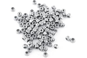 HYUDUO Tuercas de Seguridad Hexagonales Con Inserto de Nailon, Tuercas Hexagonales de Acero Inoxidable 304 M2-M12 Con Inserto de Nailon(M2)