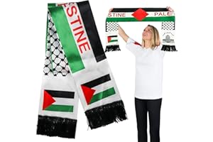 WAIMXDAO Sciarpa con Bandiera Della Palestina, Sciarpa in Raso a Doppio Lato Colorfast Sciarpa in Raso Araba di Gerusalemme, per Uomini Regali per le Vacanze di Nozze Donne
