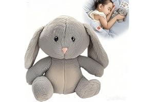AOHCAE Schlummer przytulanka, królik z biciem serca, ruchem oddechowym i muzyką, drzemka, pluszowa zabawka, prezent na narodziny dziecka, pierwsze wyposażenie dla noworodka