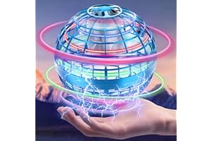 Zookao Fliegender Ball, Mini Drohne Für Kinder Flying Boomerang Ball mit LED Licht Spielzeug Geschenke für Jungen Mädchen Indoor Outdoor Cooles Flugzeug