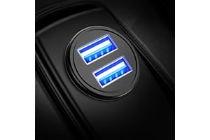 AINOPE Smallest 4.8A Cigarette Lighter Charger, All Metal Car Charger Flush Fit 12V Car USB Socket in Car Charger Adapter Fast Charge For iPhone 14/14 Pro Max, iPad Air/Pro, Samsung S23