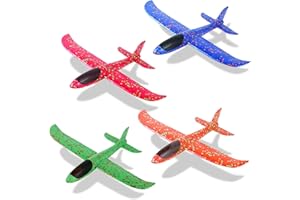 MINSK Sinwind 4 Stück 35cm Segelflugzeug, Flugzeug Spielzeug Kinder Schaum Segelflugzeug, Manuelles Wurfspiel, Spaß, Herausforderung, Modell Schaum Flugzeug, Geburtstagsgeschenk, Jungengeschenk
