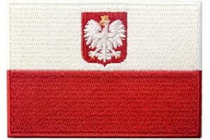EMBTAO Bandera de Polonia Emblema Nacional Parche Bordado de Aplicación con Plancha