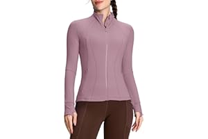 QUEENIEKE Chaqueta deportiva para mujer, ligera, transpirable, definir chaqueta completa, sudadera con cremallera, manga larga, ajustada, chaqueta de fitness, Marfil-210503