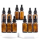 YIZHAO Marrone Bottiglie Contagocce Vetro 30 ml, con Pipette Contagocce Vetro, per Laboratorio,Olio Essenziale, Aromaterapia–