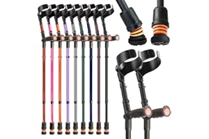 FLEXYFOOT LTD Flexyfoot Shock Absorbing Soft Grip Double Adjustable Crutches - Improve Safety, Improve Grip, Reduce Shocks & Jarring – Pair - Black