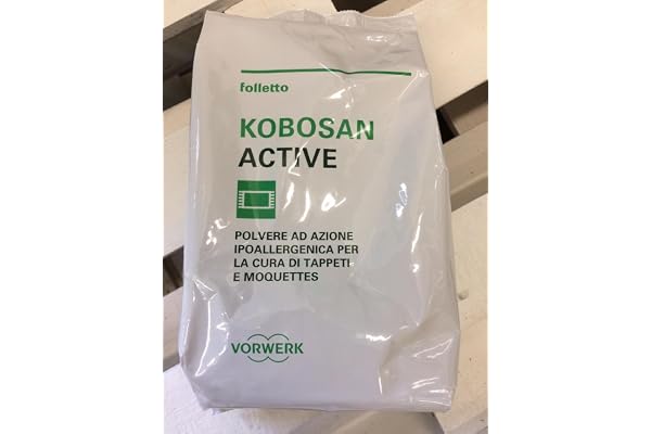 Kobosan Active d'origine pour Vorwerk Folletto, poudre pour l’entretien des tapis et moquettes (1 boîte de 500 g)