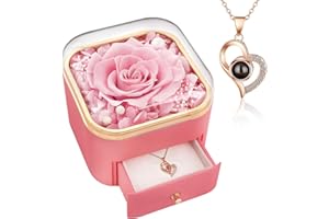 Beferr Birthday Gifts for Women Preserved Rose Gifts for Mum Mothers Day Pink Eternal Flowers Gift for Her Forever Flowers Gift for Mum Girlfriend Grandma Wife Mother Day Valentines Anniversary
