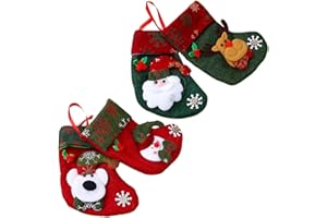 FANSEZQ 4pcs Nikolausstrumpf Set, Weihnachtsstrümpfe-Sets, Weihnachtsstrumpf Geschenktüte, Nikolausstiefel Socken,eihnachtsfeier, Deko Kamin Geschenkbeutel, zum Deko Befüllen und Aufhängen