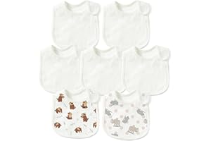 2OOYA 7PCS Baby Bibs for Boys Girls Cotton Waterproof Baby Bibs Absorbent Dribble Bibs Infant Feeding Bibs Soft Polyester Cotton Adjustable for Baby Shower Birthday Gift Christmas 6-12 Months
