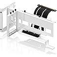 EZDIY-FAB Vertical PCIe 4.0 GPU Mount Bracket Graphic Card Holder, Video Card VGA Support Kit with PCIe 4.0 X16 Gen4 17cm/6.69in Riser Cable 90 Degree Right Angle- White