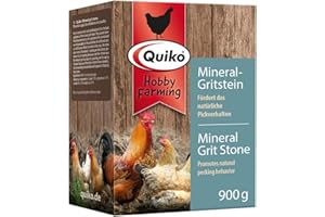 Quiko Hobby Farming Pierre de Grit minérale 900g - Pierre à picorer pour Poules, cailles & volailles - avec de précieux Oligo-éléments - Favorise Le comportement de picage