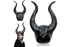 Taufe Halloween cuernos malefica Sombrero,gorro malefica Halloween,cuernos malefica mujer,cuernos malefica niña,Halloween Maleficent Sombrero Cuernos de Látex negro,para Cosplay Carnaval Halloween