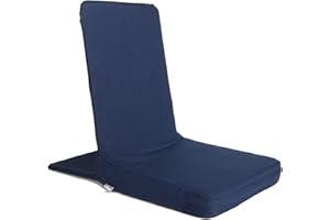 Bodhi Mandir Bodenstuhl XL | Meditationsstuhl mit dickem Sitzkissen | Komfortabler Bodensessel mit gepolsterter Rückenlehne | Waschbarer Bezug | Ideal für Freizeit, Yoga & Meditation (Nacht-blau)