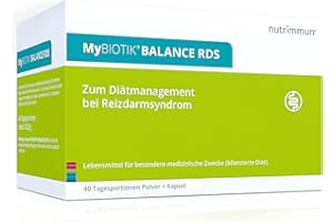 ‎NUTRIMMUN nutrimmun MyBIOTIK® BALANCE RDS (40 x 2 g Pulver, 40 Kapseln) – Lebensmittel zum Diätmanagement bei Reizdarmsyndrom – Mit Bakterienstamm LP299V® sowie Vitamin D, Calcium und B-Vitaminen