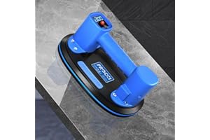 Procci Ventosa a Batteria per Piastrelle, Vetro & Marmo – Sollevatore 300 KG, Modalità Potente per Superfici Testurizzate Doppio Motore, Display LCD,Batteria 4500 mAh, 12h Autonomia, Kit Professionale