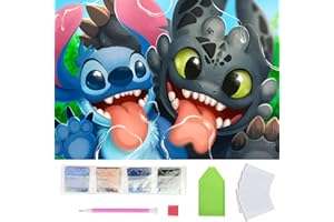 ANHEXUAN Dragon Peinture Diamant pour Enfant et Adultes Debutant,Aliens Baby DIY 5D Kit Diamond Painting Anime 30x40cm,Ideal pour la decoration Maison/Salon/Chambre/Bureau