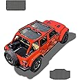 ELECDON Sunshade Top, Mesh Sun Shade Cover, UV Bikini Screen Blocker for 2018-2021 Jeep Wrangler JL JLU 4 Door, Front and Rear 2 Piece, Black