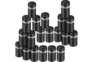 Cokritsm Sign Standoff Screws Black, Glass Sign Fixings Standoff Bolt Stainless Ssteel for Display Glass Picture Frame Mirror Poster (12x25mm) 20pcs