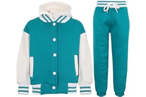 A2Z 4 Kids Bambini Tuta Ragazze Progettista Baseball Plain Top & Bottoms Jogging Tuti Età 5-13 Anni