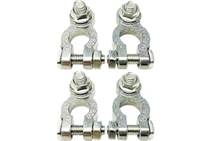 ZERONINE 2 Pair Battery Terminal Connectors 12V/24V M8 Bolt,Universal Heavy Positive Negative Stud Type Battery Connector Clamp for Motorcycles,Cars,Motorhome,Ships